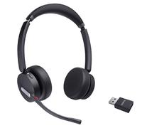 Yealink WH64 Hybrid Casque Bluetooth sans fil DECT, Stéréo Casque sans fil,492ft avec DECT Dongle, 3X Mic, 26H de temps de parole, Casque d'écoute portatif pour le bureau, PC, Certifié Microsoft Teams