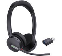 Yealink WH64 Hybrid Dual Teams Casque sans Fil Arceau Bureau/Centre d'appels Micro-USB Bluetooth Noir