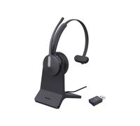Yealink WH64 Hybrid Mono DECT/Bluetooth : Casque sans fil arceau, USB-C, portée 150m, autonomie 14h, Teams, base de charge incluse.