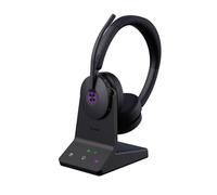 Yealink WH68 ANC DECT Casque sans fil avec microphone, 4 micros antibruit AI, portée de 185 m, temps de conversation de 32 h, casque Bluetooth certifié par les équipes pour le travail, téléphone de