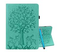 YEALLY Coque pour Lenovo Tab P11 Étui Cuir pour Tablette, Housse à Rabat Portefeuilles mit Porte-Cartes, Cadre Photo Debout et Rabattable, Vert