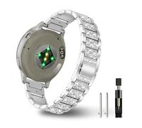 YealRed 18mm Bracelet pour Garmin Venu 4 41mm/Venu 3S/ 2S/Vivomove 3S/Vivoactive 4S, Bracelet de Montre en Femme Métal avec Strass Compatible avec Garmin Forerunner 255S / 265S (Argent)