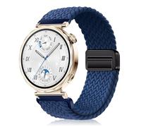 YealRed 18mm Bracelet pour Huawei Watch 5 42mm/GT 5 Pro 42mm/GT 5 41mm, Fermoir magnétique, bracelet de rechange tressé en nylon, compatible avec Huawei Watch GT 4 41mm (Bleu)