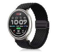 YealRed 20mm Bracelet Compatible avec Amazfit Active 3 Premium/Active2 Square/Active2 /Active, Bande de Remplacement Nylon Sport pour Amazfit GTR Mini/GTS 4 /GTS 4 Mini/Bip 3 Pro (Noir)