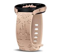 YealRed 20mm Bracelet Silicone Sport Compatible avec Samsung Galaxy Watch FE / 7 / 6 / 5 / 4, Bande de Gravés Dessin Animé pour Galaxy Watch 6 Classic / 5 Pro 45mm / 4 Classic (Marron Froid)