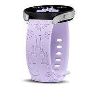 YealRed 20mm Bracelet Silicone Sport Compatible avec Samsung Galaxy Watch FE / 7 / 6 / 5 / 4, Bande de Gravés Dessin Animé pour Galaxy Watch 6 Classic / 5 Pro 45mm / 4 Classic (Violet)