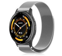 YealRed 22mm Bracelet Métal Compatible avec Garmin Venu 4/3 45 mm/Forerunner 570 47mm, Bracelets de Remplacement Magnétiques pour Vívoactive 4 /Forerunner 265/255 / 255 Music (Argent)