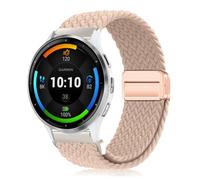 YealRed 22mm Bracelet Nylon Compatible Avec Garmin Venu 4/3 45mm/Forerunner 570 47mm/Vivoactive 4, Bracelets de Remplacement Magnétiques pour Forerunner 265/255 / 255 Music (Marron Froid)