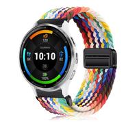 YealRed 22mm Bracelet Nylon Compatible Avec Garmin Venu 4/3 45mm/Forerunner 570 47mm/Vivoactive 4, Bracelets de Remplacement Magnétiques pour Forerunner 265/255 / 255 Music (Arc-en-ciel)