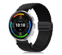 YealRed 22mm Bracelet Nylon Compatible Avec Garmin Venu 4/3 45mm/Forerunner 570 47mm/Vivoactive 4, Bracelets de Remplacement Magnétiques pour Forerunner 265/255 / 255 Music (Noir)