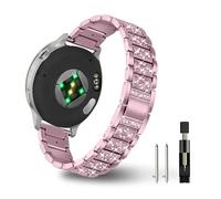 YealRed 22mm Bracelet pour Garmin Venu 4/3 45 mm/Forerunner 570 47mm, Bracelet de Montre en Femme Métal avec Strass Compatible avec Garmin Vívoactive 4 /Forerunner 265/255 (Rose)