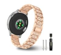 YealRed 22mm Bracelet pour Garmin Venu 4/3 45 mm/Forerunner 570 47mm, Bracelet de Montre en Femme Métal avec Strass Compatible avec Garmin Vívoactive 4 /Forerunner 265/255 (Or rose)
