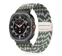 YealRed Bracelet Nylon Sport pour Samsung Galaxy Watch Ultra 47mm 2025/2024, Boucle Magnétique Bande De Remplacement, Strap de Tissés pour Galaxy Watch Ultra 47mm 2025/2024 (Gris Vert)