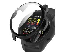 YealRed Coque Compatible avec Garmin Forerunner 265, Boîtier PC Rigide Apporter Protection d'écran en Verre Trempé, Protection Anti-Rayures Complète Compatible avec Garmin Forerunner 265 - Noir
