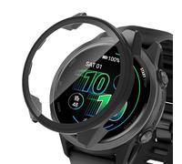 YealRed Coque Compatible avec Garmin Forerunner 570 42mm, Boîtier PC Rigide Apporter Protection d'écran en Verre Trempé, Protection Anti-Rayures Complète pour Garmin Forerunner 570 42mm - Noir