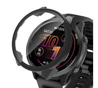 YealRed Coque Compatible avec Garmin Forerunner 570 47mm, Boîtier PC Rigide Apporter Protection d'écran en Verre Trempé, Protection Anti-Rayures Complète pour Garmin Forerunner 570 47mm - Noir