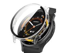 YealRed Coque Compatible avec Garmin Venu 3, Boîtier PC Rigide Apporter Protection d'écran en Verre Trempé, Protection Anti-Rayures Complète Compatible avec Garmin Venu 3 - Transparent
