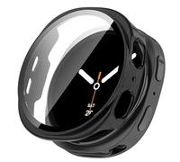 YealRed Coque Compatible avec Samsung Galaxy Watch 8 40mm, Boîtier PC Rigide Apporter Protection d'écran en Verre Trempé, Protection Anti-Rayures Complète pour Galaxy Watch 8 40mm - Noir