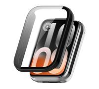 YealRed Coque Compatible avec Xiaomi Smart Band 10 Pro, Boîtier PC Rigide Apporter Protection d'écran en Verre Trempé, Protection Anti-Rayures Complète pour Xiaomi Smart Band 10 Pro - Noir