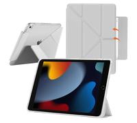 YealRed Coque Étui pour iPad 10,2 Pouces 9e/8e/7e Gén (2021/2020/2019), avec Dos Transparent, Béquille Fine, Étui Antichoc pour Tablette Compatible avec iPad Air 10,5 Pouces 3e Génération (Gris)