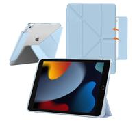 YealRed Coque Étui pour iPad 10,2 Pouces 9e/8e/7e Gén (2021/2020/2019), avec Dos Transparent, Béquille Fine, Étui Antichoc pour Tablette Compatible avec iPad Air 10,5 Pouces 3e Génération (Bleu clair)