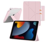 YealRed Coque Étui pour iPad 10,2 Pouces 9e/8e/7e Gén (2021/2020/2019), avec Dos Transparent, Béquille Fine, Étui Antichoc pour Tablette Compatible avec iPad Air 10,5 Pouces 3e Génération (Rose)