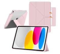 YealRed Coque Étui pour iPad (A16) 11ème Génération 11 Pouces 2025, avec Dos Transparent, Béquille Fine, Étui Antichoc pour Tablette Compatible avec iPad 10ème Génération 10,9 Pouces 2022 (Rose)