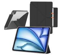 YealRed Coque Étui pour iPad Air 11 Pouces M4 2026/M3 2025/M2 2024, avec Dos Transparent, Béquille Fine, Étui Antichoc pour Tablette Compatible avec iPad Air 5ème 2022/4ème 2020 10.9 Pouces (Noir)