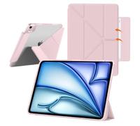 YealRed Coque Étui pour iPad Air 11 Pouces M4 2026/M3 2025/M2 2024, avec Dos Transparent, Béquille Fine, Étui Antichoc pour Tablette Compatible avec iPad Air 5ème 2022/4ème 2020 10.9 Pouces (Rose)