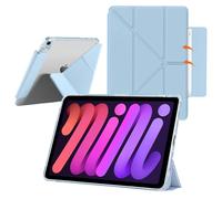 YealRed Coque Étui pour iPad Mini (A17 Pro) 7e Génération 8,3 Pouces 2024, avec Dos Transparent, Béquille Fine, Étui Antichoc pour Tablette Compatible avec iPad Mini 6e Génération 2021 (Bleu Clair)