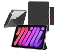 YealRed Coque Étui pour iPad Mini (A17 Pro) 7e Génération 8,3 Pouces 2024, avec Dos Transparent, Béquille Fine, Étui Antichoc pour Tablette Compatible avec iPad Mini 6e Génération 2021 (Noir)