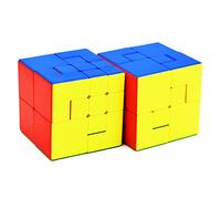 Yealvin Lot de 2 cubes de vitesse, Magic Cube de marionnette V1 et V2 autocollants bandés Magic Speed Cube Puzzle Cube casse-tête