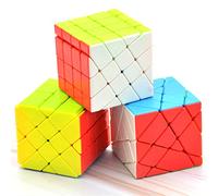 Yealvin Lot de 3 cubes magiques de 4 x 4 x 4 avec moulin à vent, cube pêcheur et cube axe, 4 x 4 sans autocollant, jouets colorés