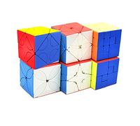 Yealvin Lot de 6 cubes de vitesse sans autocollant - Plastique ABS, cube puzzle torsadé, style naturel vibrant et fantastique, 6 pièces, à partir de 8 ans