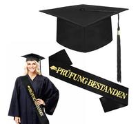 YEAMLTE Ensemble Chapeau Diplômé et Écharpe, Tque Diplome, Chapeau Diplomé Écharpe, Ceinture de Diplômé Écharpe, Chapeaux D'étudiant avec Pendentif, Décoration Remise Diplômes, Unisexe