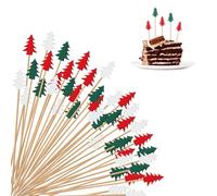 YEAMLTE Pics à Cocktail de Noël, 100 PCS Pic Aperitif Noel, Bâtonnets à Cocktailen Sapin de Noë, Pique Aperitif Noel, Brochettes à Cocktail d'arbre de Noël, pour Cocktail Fruits Christmas Party (B)