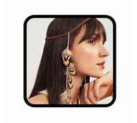 Yean Bandeau bohème à plumes marron - Accessoire de tête indien gitane avec plumes - Accessoires de bijoux pour fête de carnaval pour femmes et filles