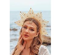 Yean Bandeau de déesse Mary Crown Halo pour cheveux Cosplay Serre-tête à pointes Halloween pour femmes et filles(A)