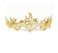Yean Couronne de mariage et diadème de mariée princesse couronne de reine couronne baroque vintage strass bandeau pour mariée et demoiselle d'honneur (doré)