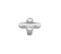 Yeandshi Lot de 5 boutons de placard en forme de panneau de division, chromé, 40 mm
