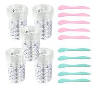 YEAP 25 Pièces Tasses de Mélange de Peinture, 600 ML en Plastique Tasses à Mesurer, avec Échelle Clair Gradué Tasses, Gobelet Peinture pour Laboratoire, Art, Voiture, avec 10 Barre d'agitation