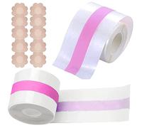 YEAPEAK 5 m x 5 Cm Ruban Poitrine Transparent, Scotch Sein Poitrine, Ruban De Poitrine, Soutien-Gorge à Bande De Seins, avec 5 Paires Couvre-Tétons Respirant Breast Lift Tape