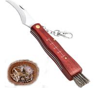 YEAPEAK Couteau à Champignons Pliant Avec Brosse, Règle, Échelle et Porte-Clés - Longueur 21cm