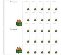 Yeaqee Lot de 30 blocs-notes amusants « Everything Is Fine » pour bureau, mémo, collègue, feu, cadeaux pour bureau, patron, liste de choses à faire, fournitures de papeterie, 10 x 15 cm, 50 feuilles