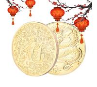 Year of the Dragon Coin - Traditional Dragon Souvenir Coin 2024, Chinese Good Luck Dragon Coin | Coins Embossed Coins, Chinese New Year Decorations for Wealth and Success