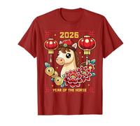 Year of The Horse 2026 Chinese New Year Zodiac Portrait T-Shirt