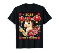 Year of The Horse 2026 Chinese New Year Zodiac Portrait T-Shirt