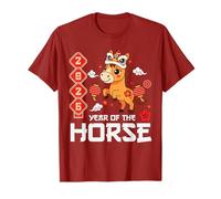 Year of The Horse 2026 Cute Kawaii Chinese New Year Kids T-Shirt