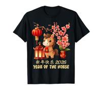 Year of The Horse 2026 Cute Pony Chinese New Year Lantern T-Shirt