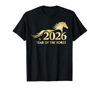 Year of The Horse 2026 Logo V2 Cool Fun Happy Lunar New Year T-Shirt